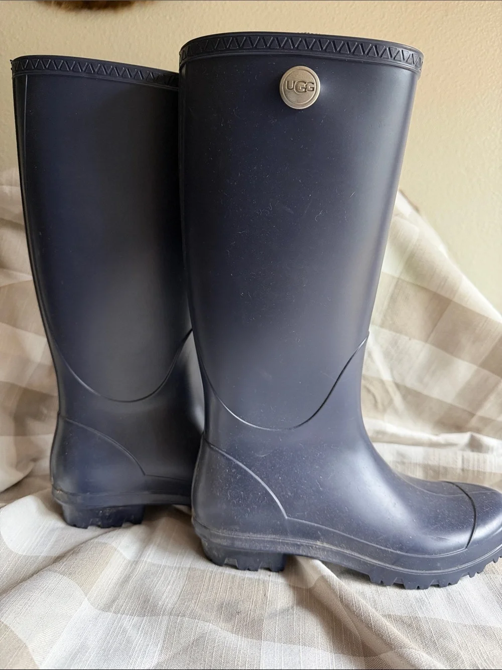 UGG Women's Navy Tall Rubber Rain Boots
